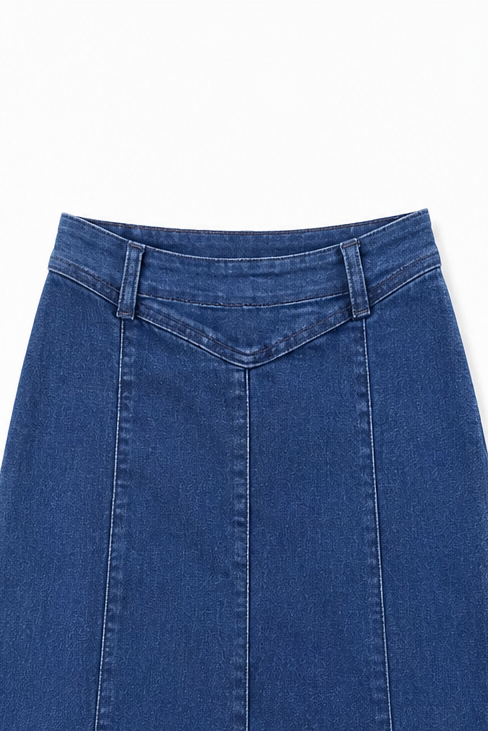 Wearbella Denim Maxi Skirt - Women's High Waist A-Line