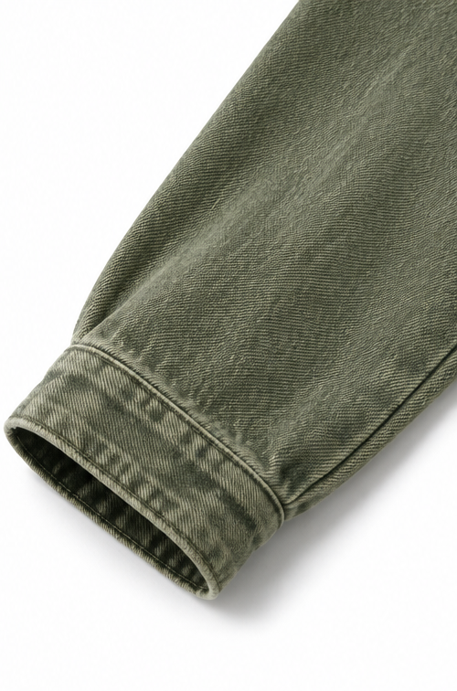 Corriveau Denim-Look Jacket - Washed V-Neck Women's Jacket