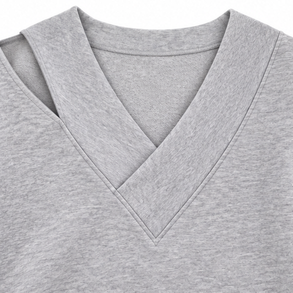 Slouvia - Cutout Shoulder Oversized Women's Sweatshirt