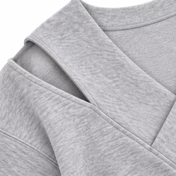 Slouvia - Cutout Shoulder Oversized Women's Sweatshirt