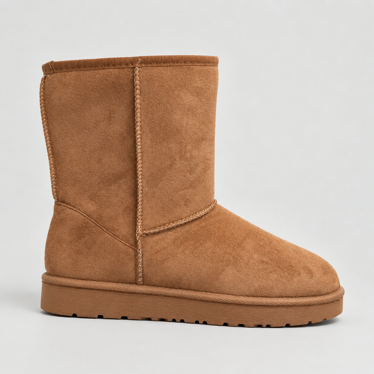 Suede Winter Boots - Women's Warm Lined Mid-Calf Boots