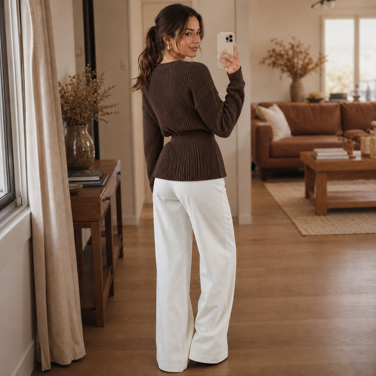 Veloura V-Neck Knit Cardigan - Metal Button Women's Knit