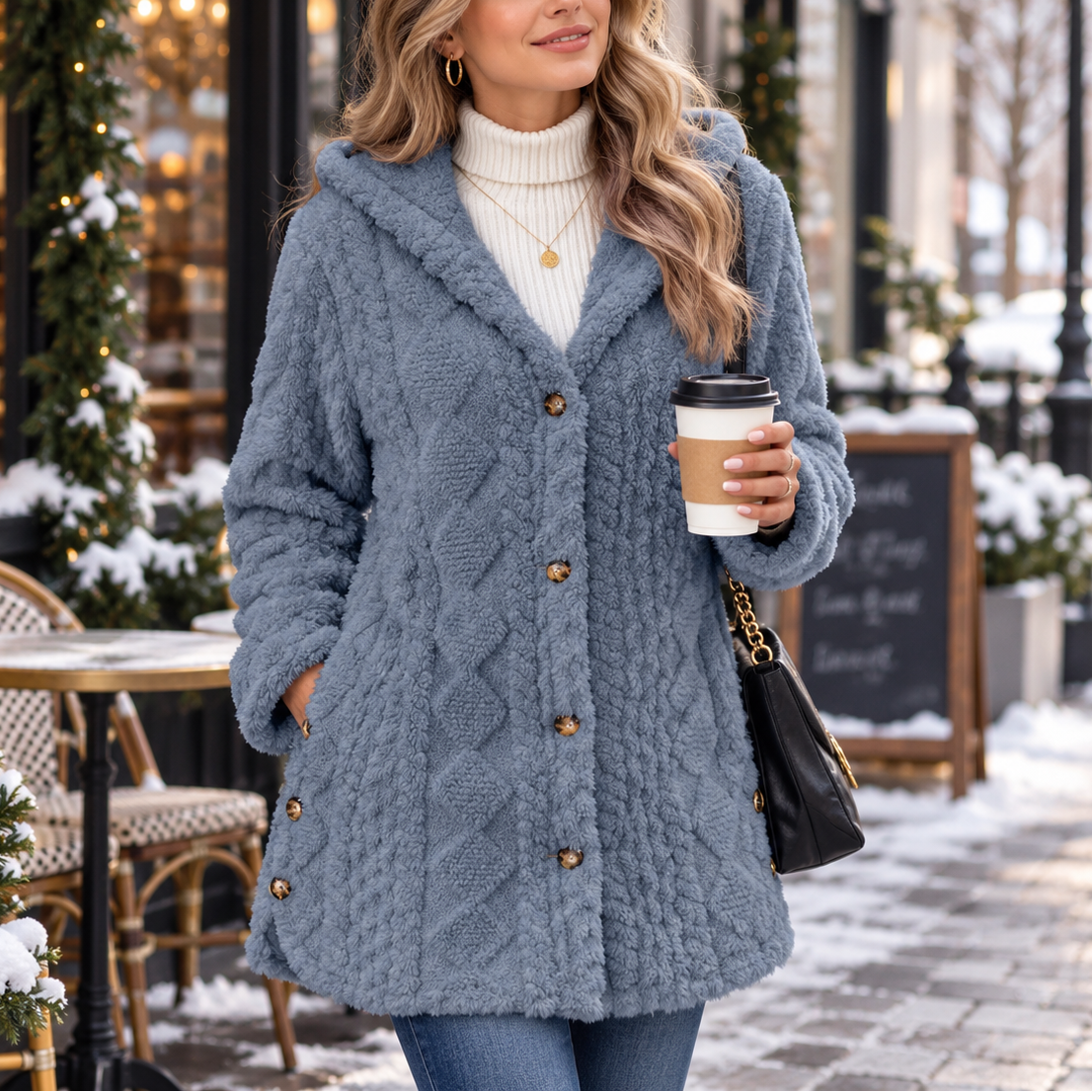 Hearth & Hood Cardigan - Hooded Button Front Women's Knit