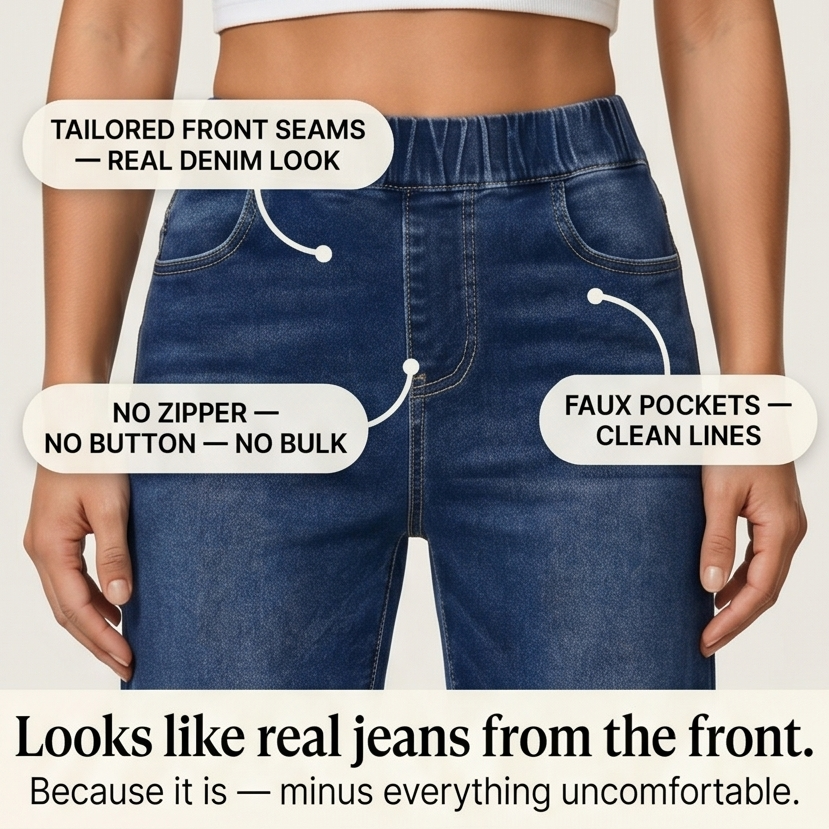 Lounette Cropped Jeans - Elastic Waist Women's Jeans
