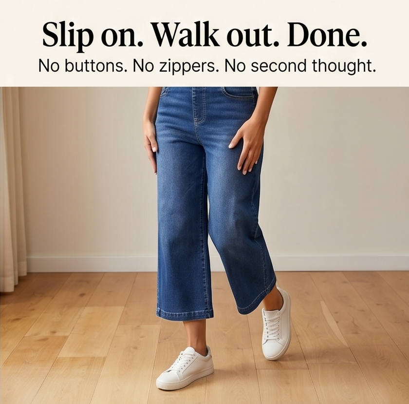 Lounette Cropped Jeans - Elastic Waist Women's Jeans