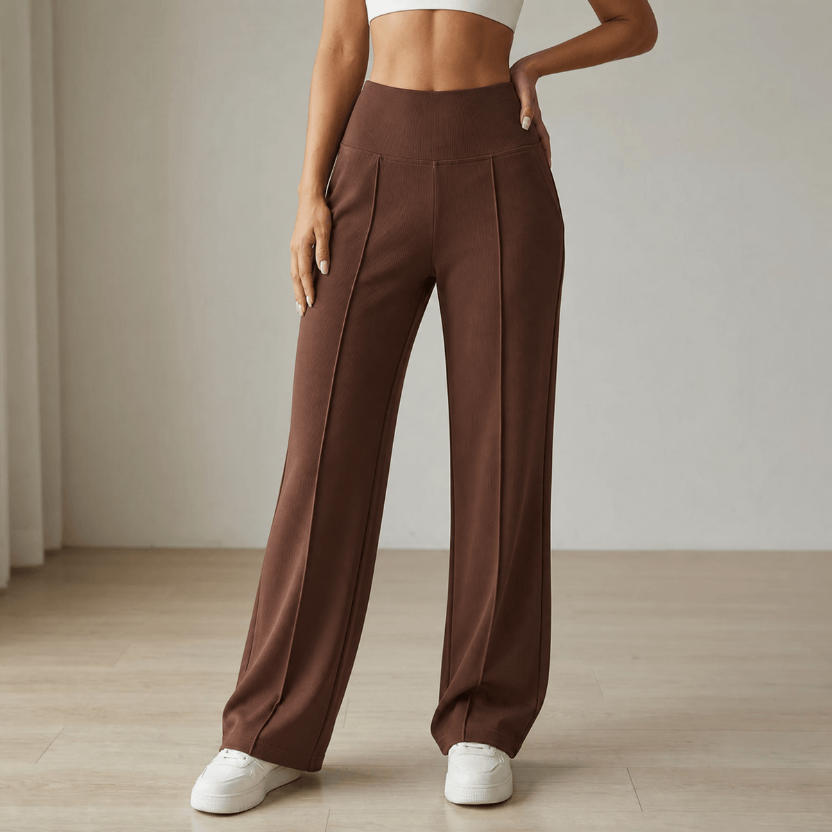 Elyra Wide Leg Yoga Pants - Women's Crossover Waist