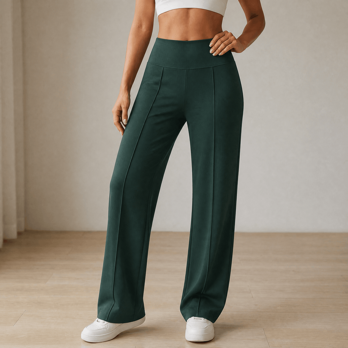 Elyra Wide Leg Yoga Pants - Women's Crossover Waist