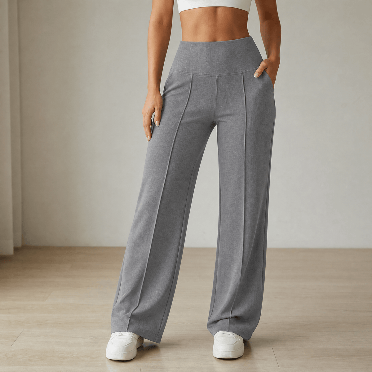Elyra Wide Leg Yoga Pants - Women's Crossover Waist