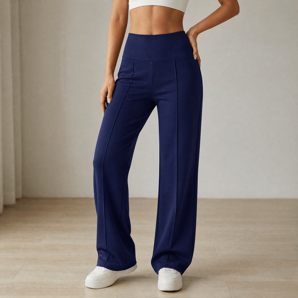 Elyra Wide Leg Yoga Pants - Women's Crossover Waist