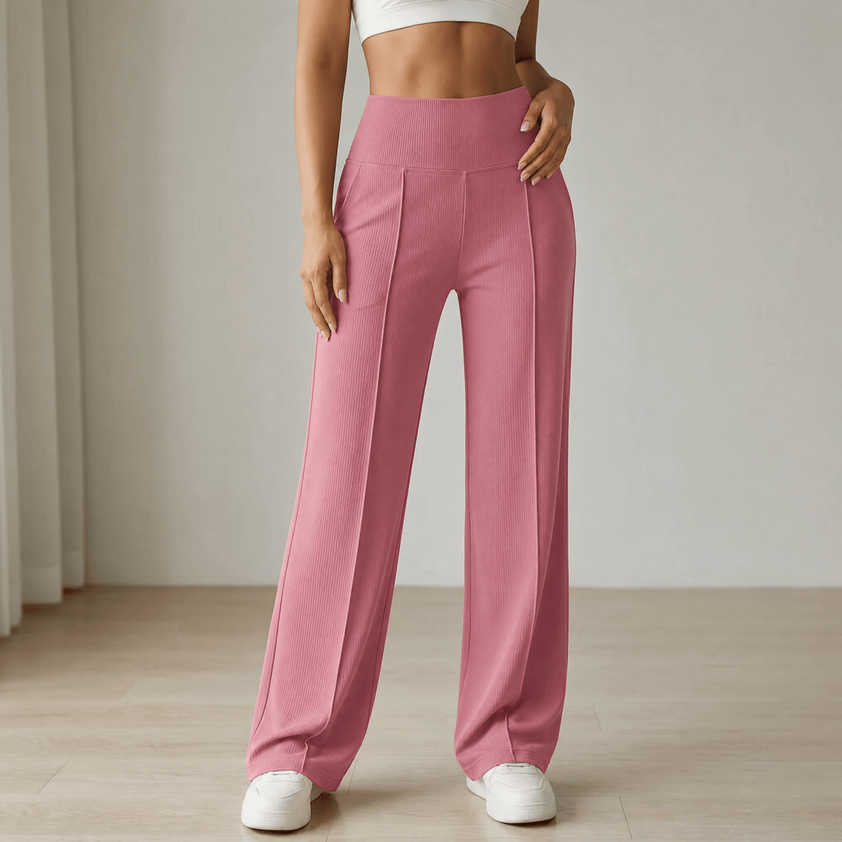 Elyra Wide Leg Yoga Pants - Women's Crossover Waist