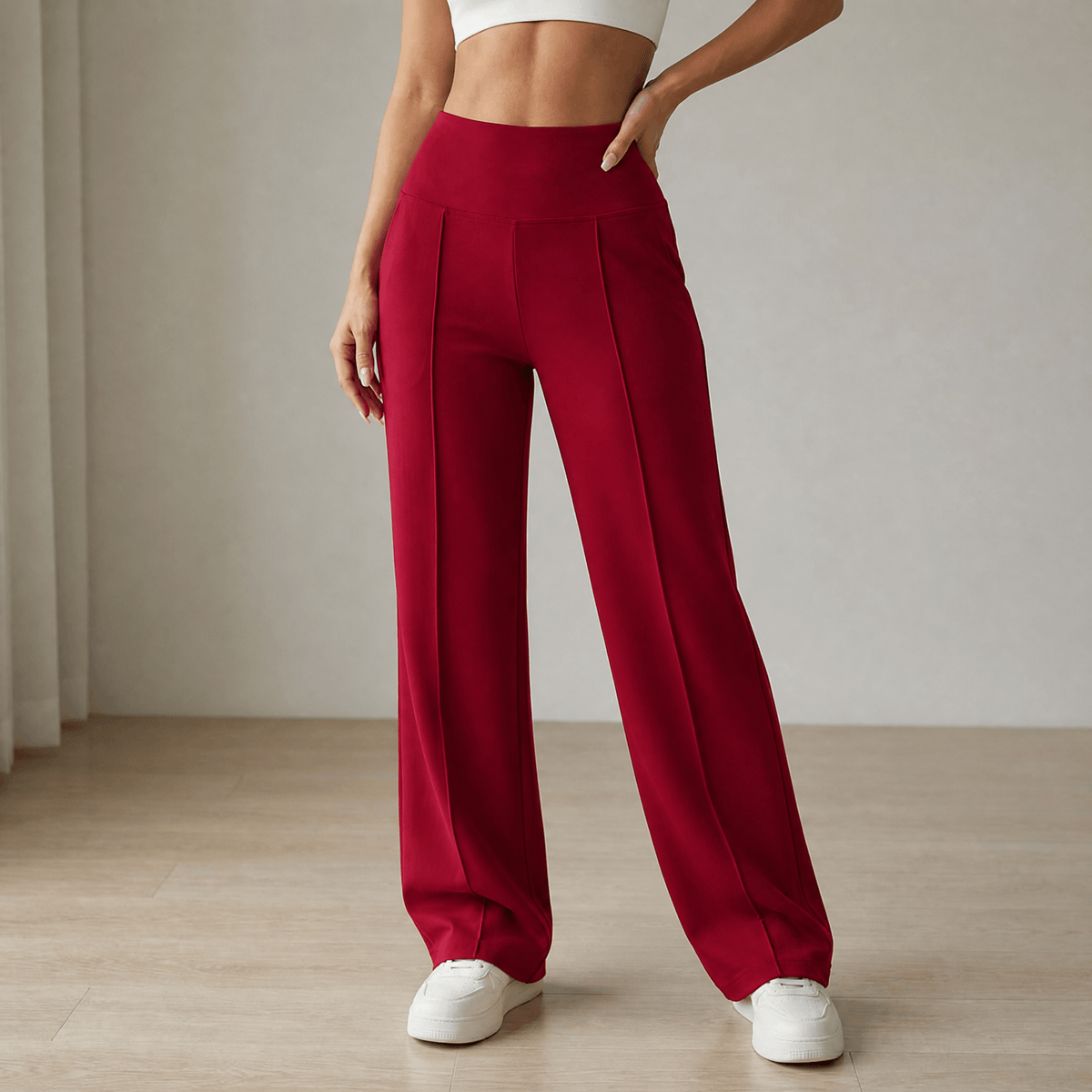 Elyra Wide Leg Yoga Pants - Women's Crossover Waist
