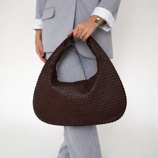 The Milano Woven Bag - Women's Vegan Leather Hobo Bag