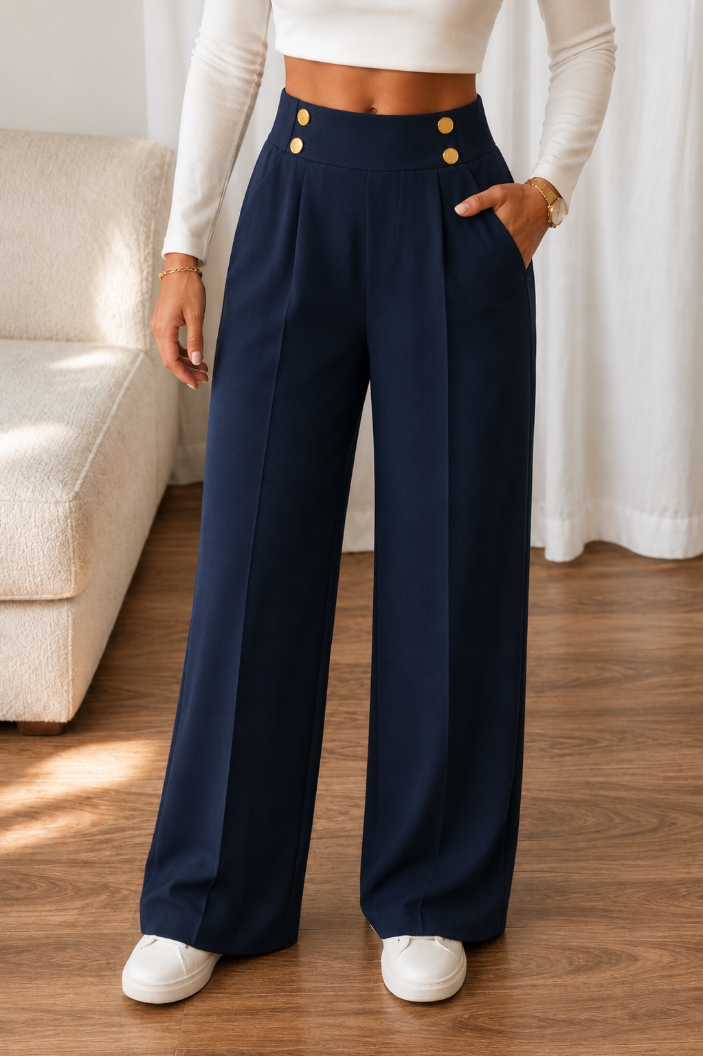 Wearbella Wide Leg Trousers - High Waist Women's Trousers