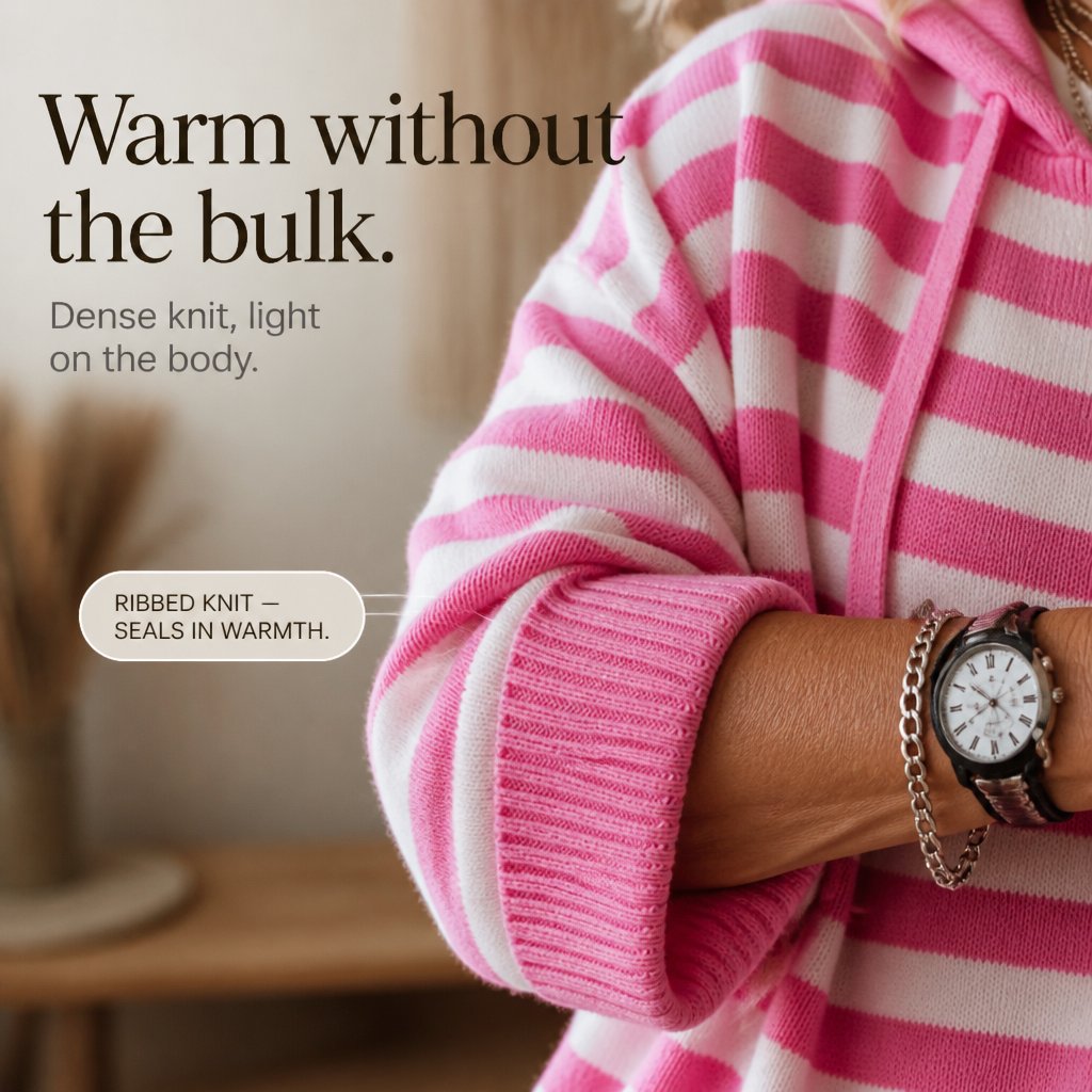 Wearbella - Oversized Striped Hooded Women's Sweater