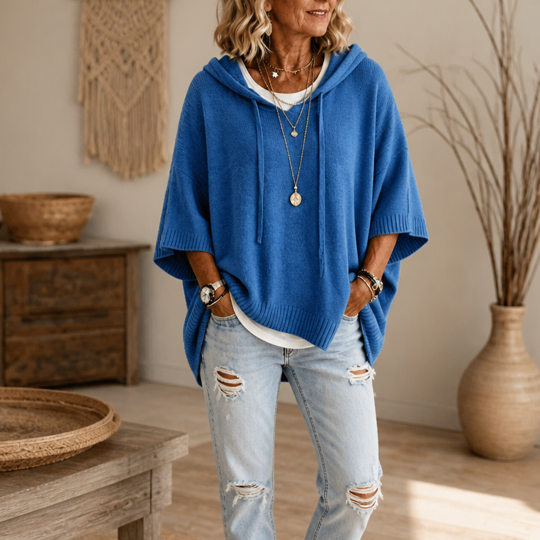 Wearbella - Oversized Striped Hooded Women's Sweater