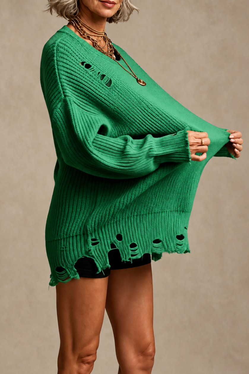 Wrenfield Ripped Knit Sweater - Women's Jumper Dress