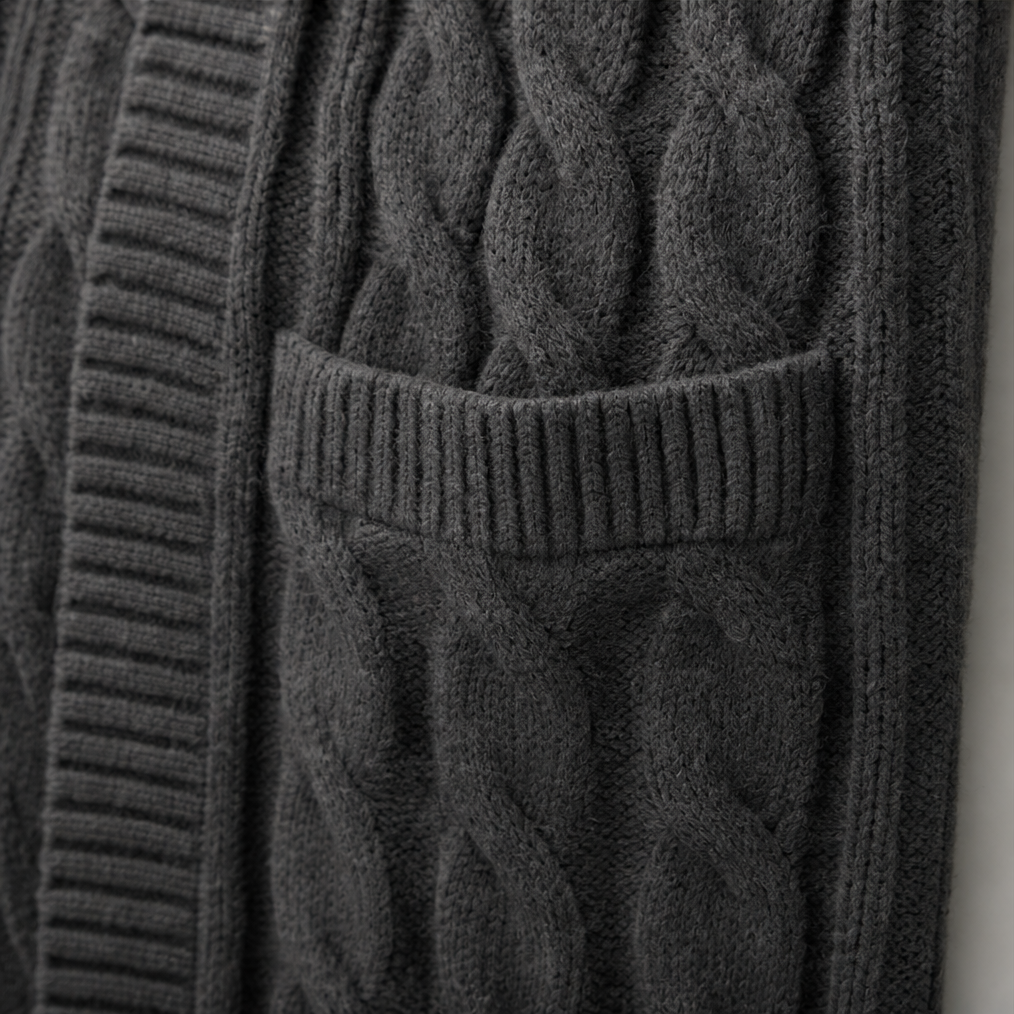 Wrapetta Cable Knit Cardigan - Women's Longline Hooded Knit