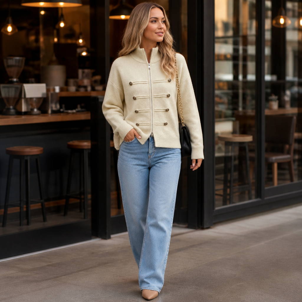 Wearbella Double-Zip Knit Jacket - Women's Cropped Jacket