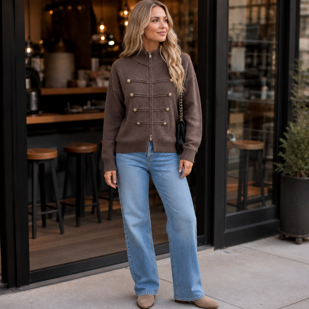 Wearbella Double-Zip Knit Jacket - Women's Cropped Jacket