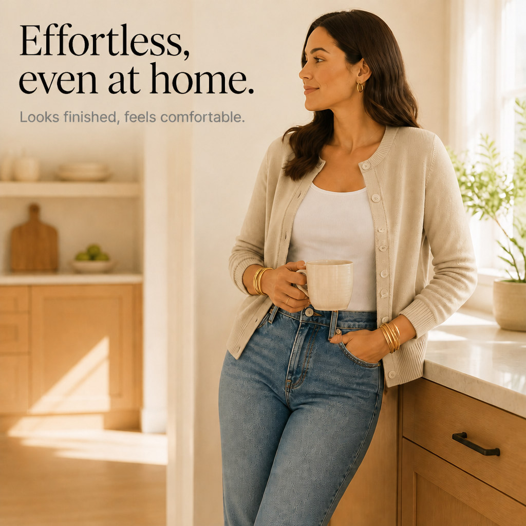 Buttonly - Fitted Ribbed Crop Women's Button Cardigan