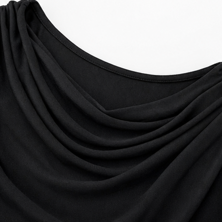 Wrapelle - Ruched Cowl-Neck Batwing Sleeve Women's Top