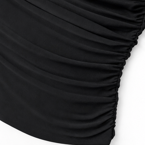Wrapelle - Ruched Cowl-Neck Batwing Sleeve Women's Top
