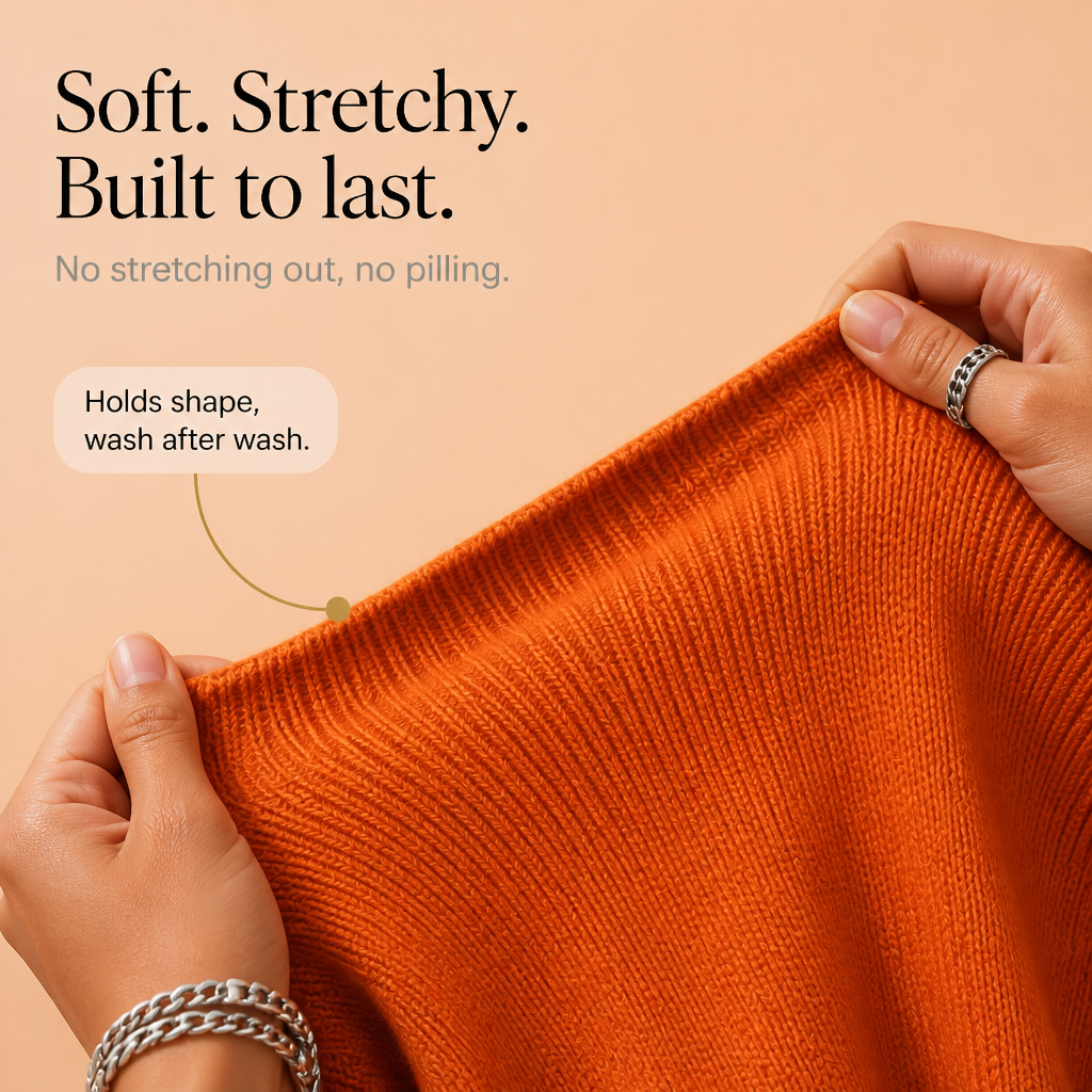 Wavelyn - Scalloped Edge V-Neck Women's Knit Sweater