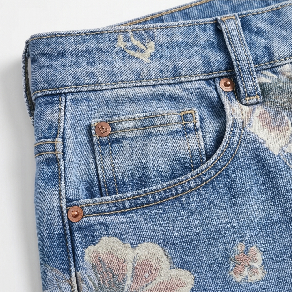 Blomara Floral Jeans - Wide Leg Women's Printed Jeans