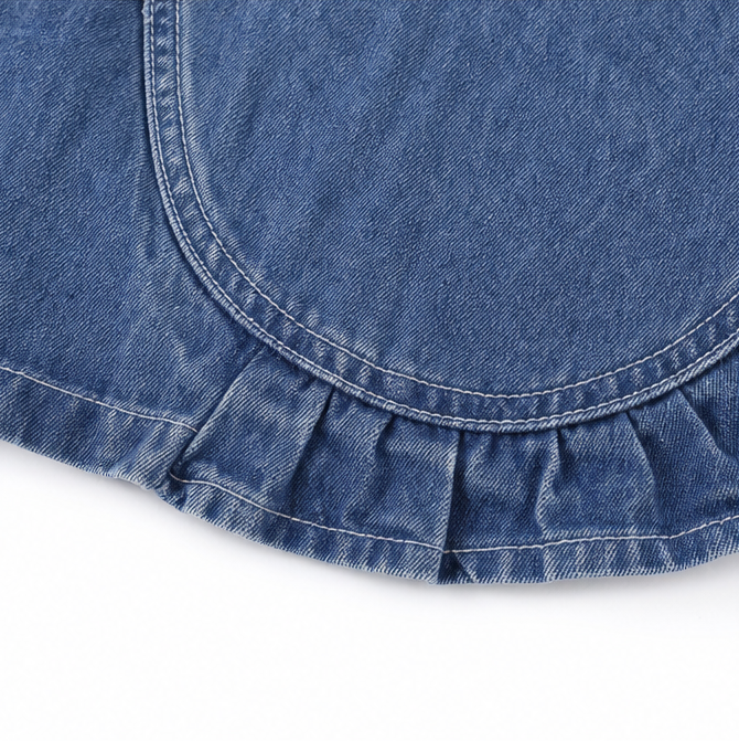 Florelle Ruffle Denim Look Jacket - Women's Open Front Top