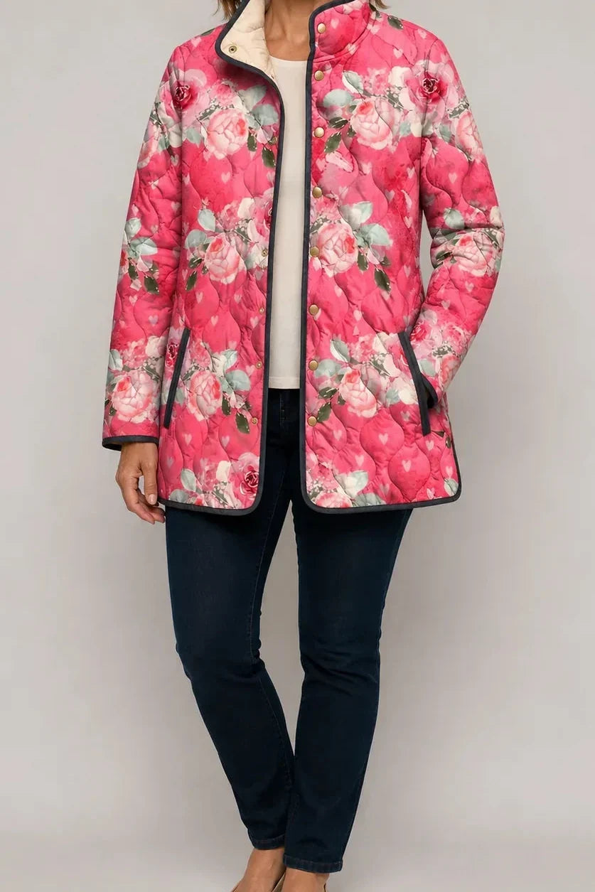 Wearbella Floral Puffer Jacket - Women's Quilted Jacket