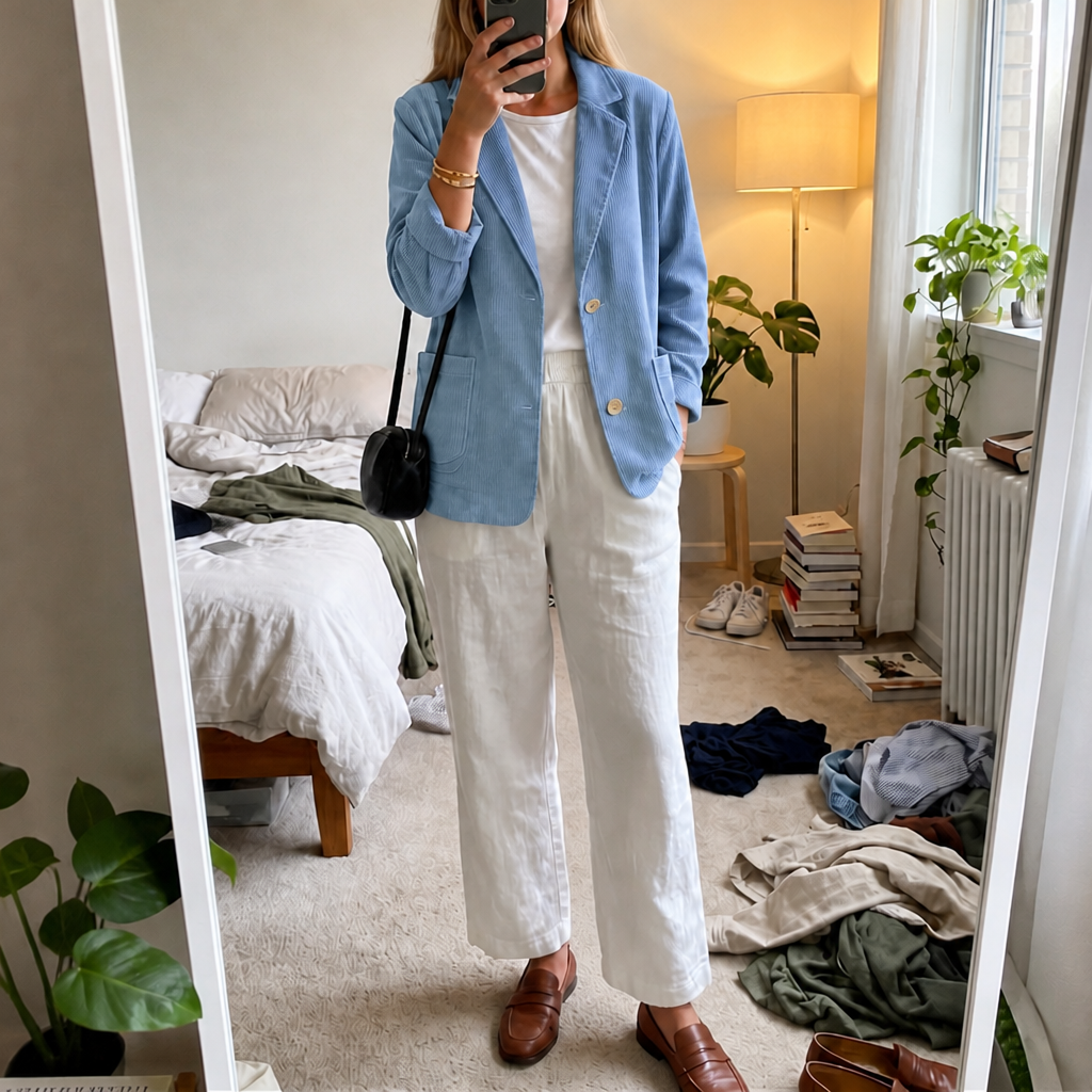 Corduraine Corduroy Blazer - Notch Collar Women's Blazer