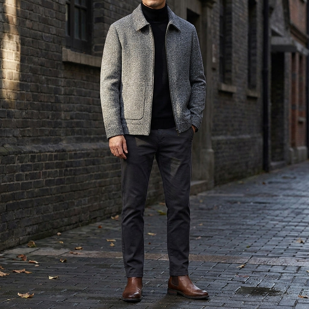 Albany Knit Wool Jacket - Men's Zip Up Wool Jacket