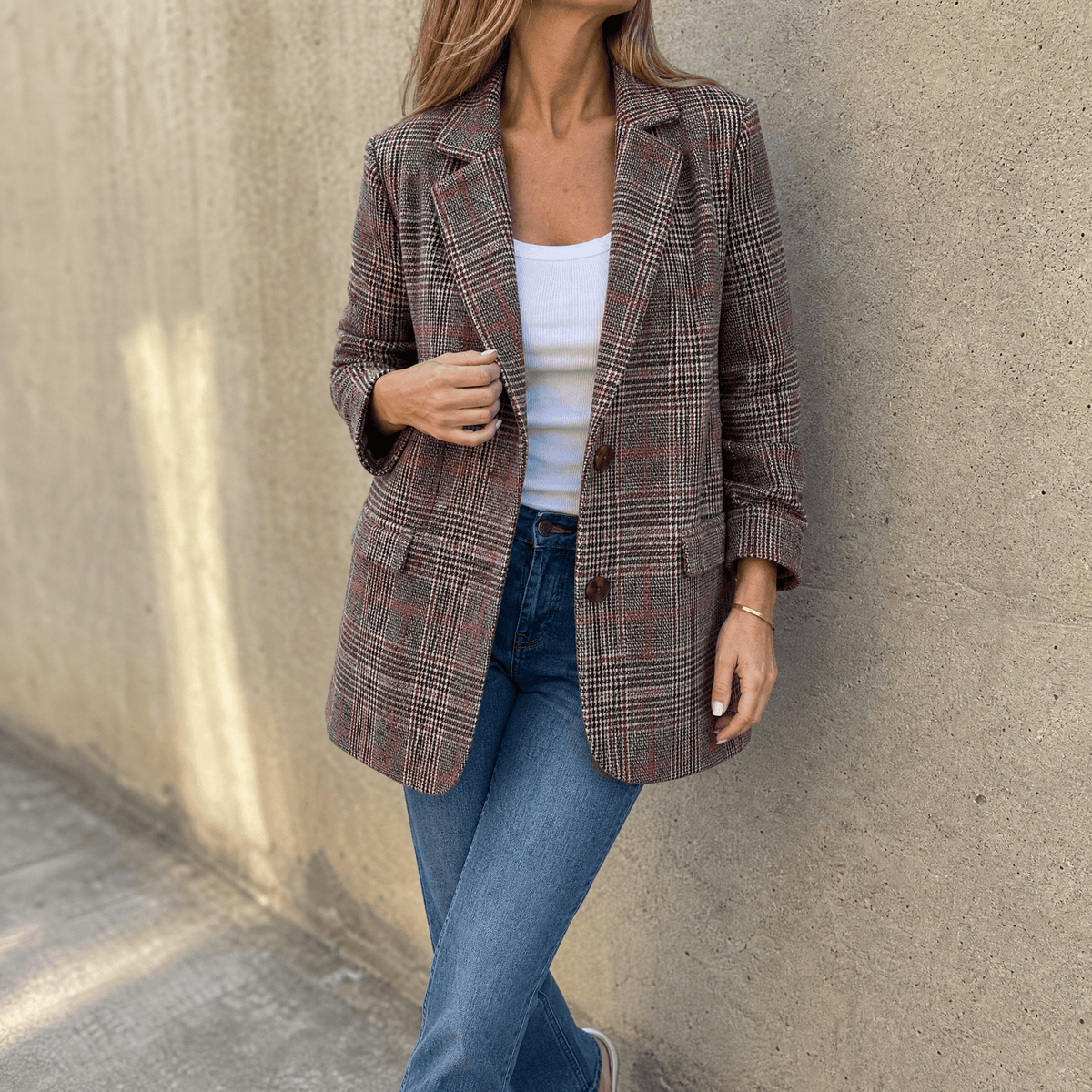 Hartlyn Glen Plaid Blazer - Women's Boyfriend Fit Blazer