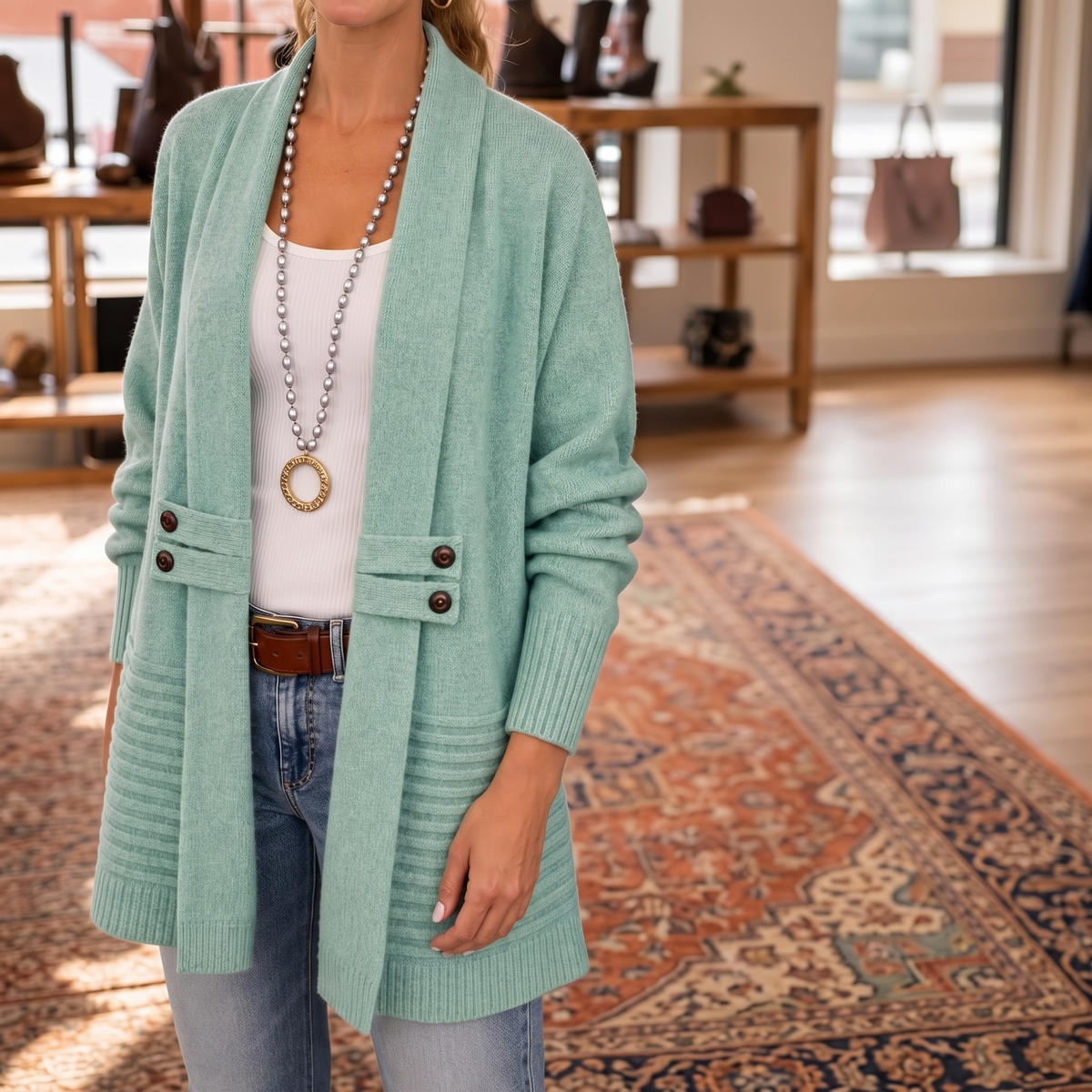 Everdrape Shawl Collar Cardigan - Wool-Blend Women's Knit