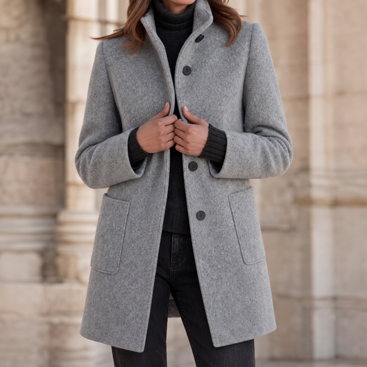 Standelle Stand Collar Coat - Button Front Women's Coat
