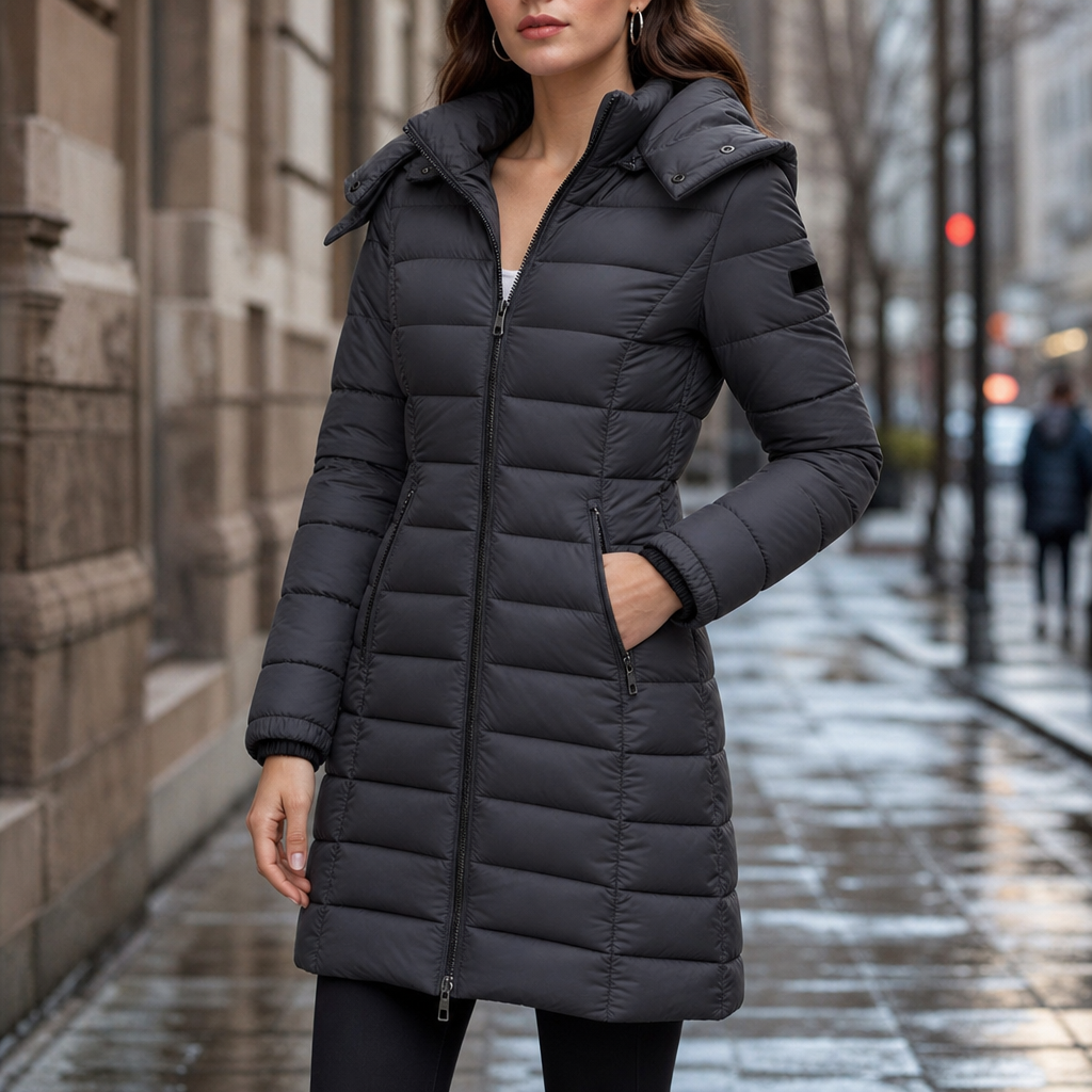 Wearbella Puffer Jacket - Women's Mid Length Hooded Puffer