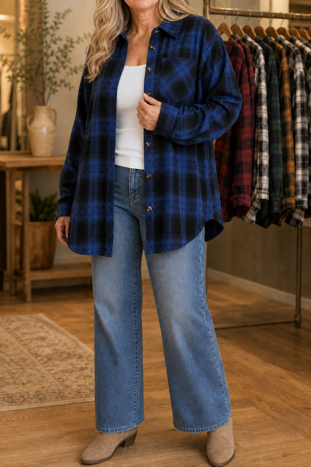 Overshirt & Co Buffalo Plaid Shacket - Women's Oversized