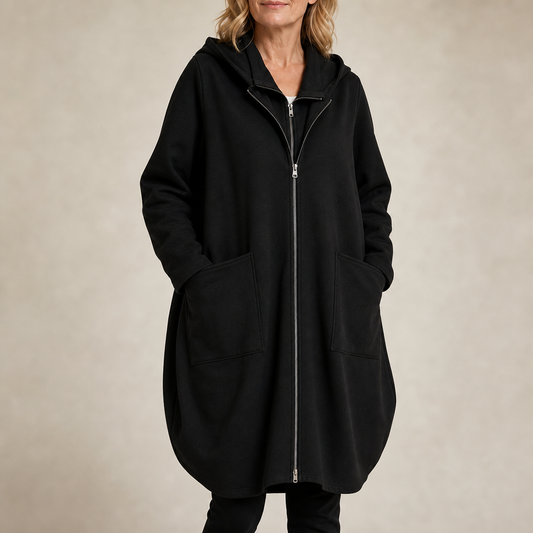 Wrenlora Hooded Mid-Length Coat - Women's Relaxed Coat