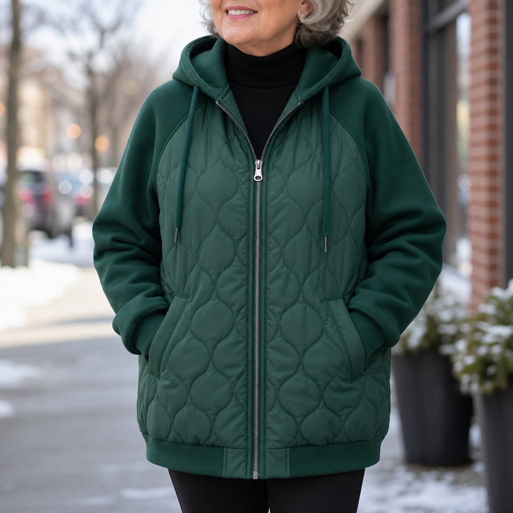 Wearbella Spliced Quilted Puffer - Women's Hooded Jacket
