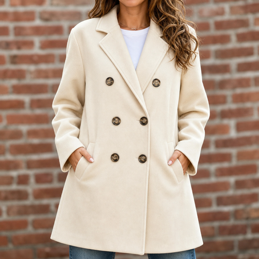 Wearbella Double-Breasted Coat - Women's Longline Work Coat