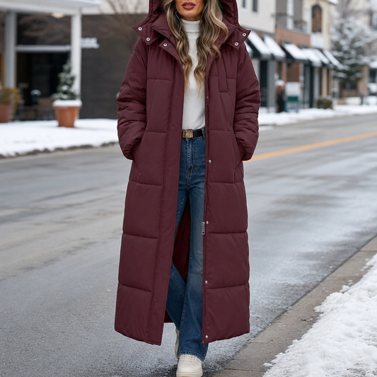 Wearbella Long Hooded Puffer Coat - Women's Winter Coat