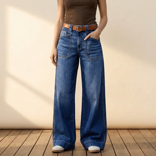 Widera Patch Pocket Jeans - Women's Wide Leg Jeans
