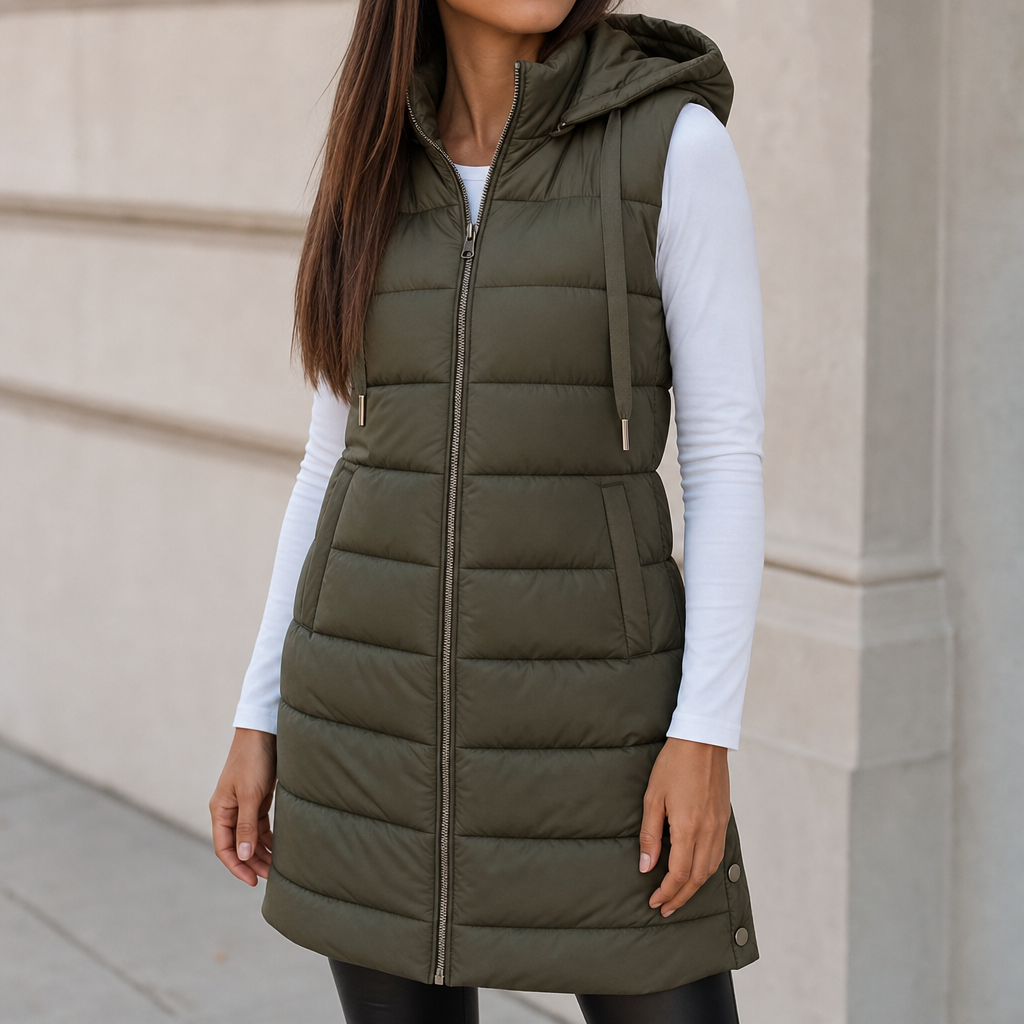 Wearbella Longline Puffer Vest - Women's Zip Up Gilet
