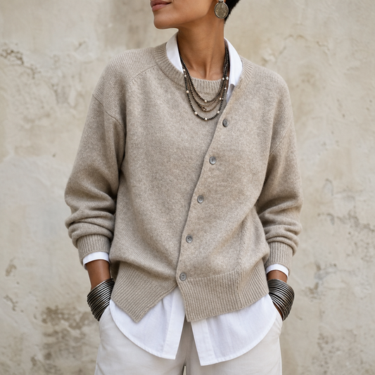 Velaire Asymmetric Cardigan - Women's Brushed Knit Layer