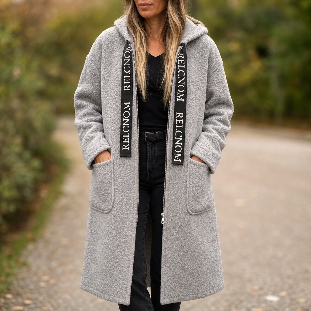 Wearbella Hooded Long Coat - Zip Front Women's Coat