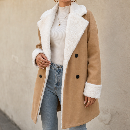 Mayfield Plush-Trim Wool Coat - Longline Women's Coat