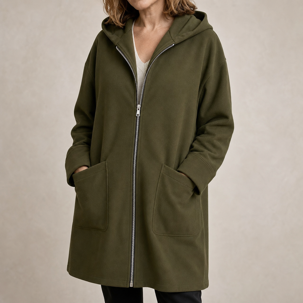 Midella Hooded Jacket - Mid-Length Women's Travel Coat