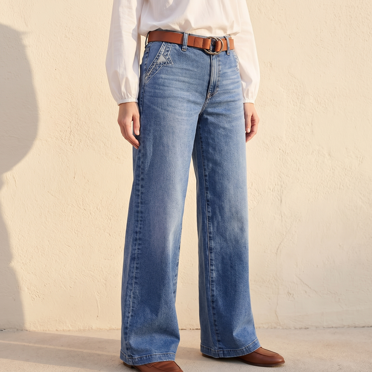 Luvenza Vintage Flare Jeans - Wide Leg Women's Jeans