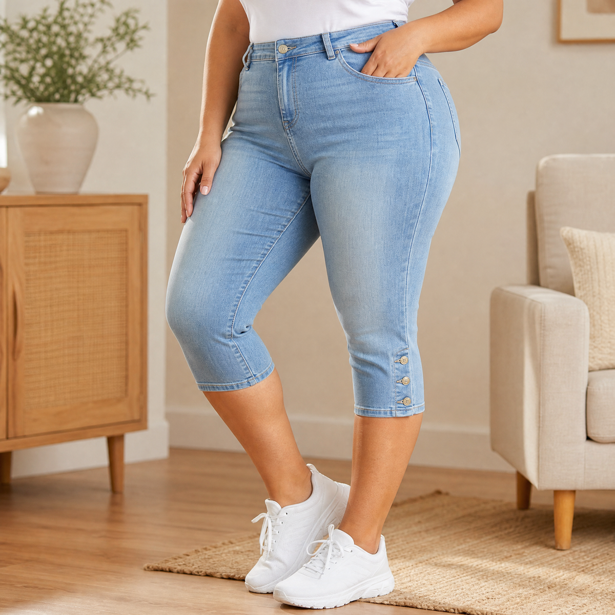 Velora Capri Jeans - High Waist Women's Cropped Jeans