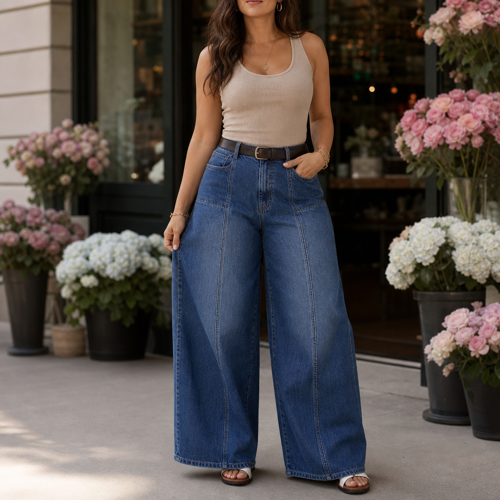 Wearbella Wide Leg Jeans - Button Fly Women's Jeans